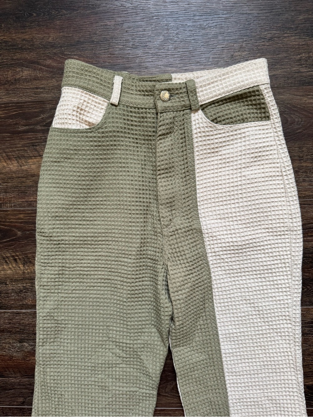ANIELA PARYS Women’s Apollo Waffle Two Tone Trouser Pants Small - Picture 4 of 9